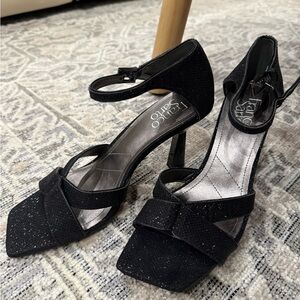 Franco Sarto Glittery Black Heels